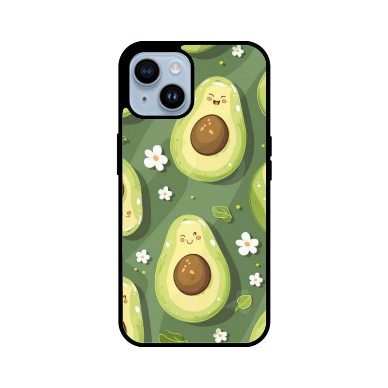 Kawaii Avocado Pattern Glass Case