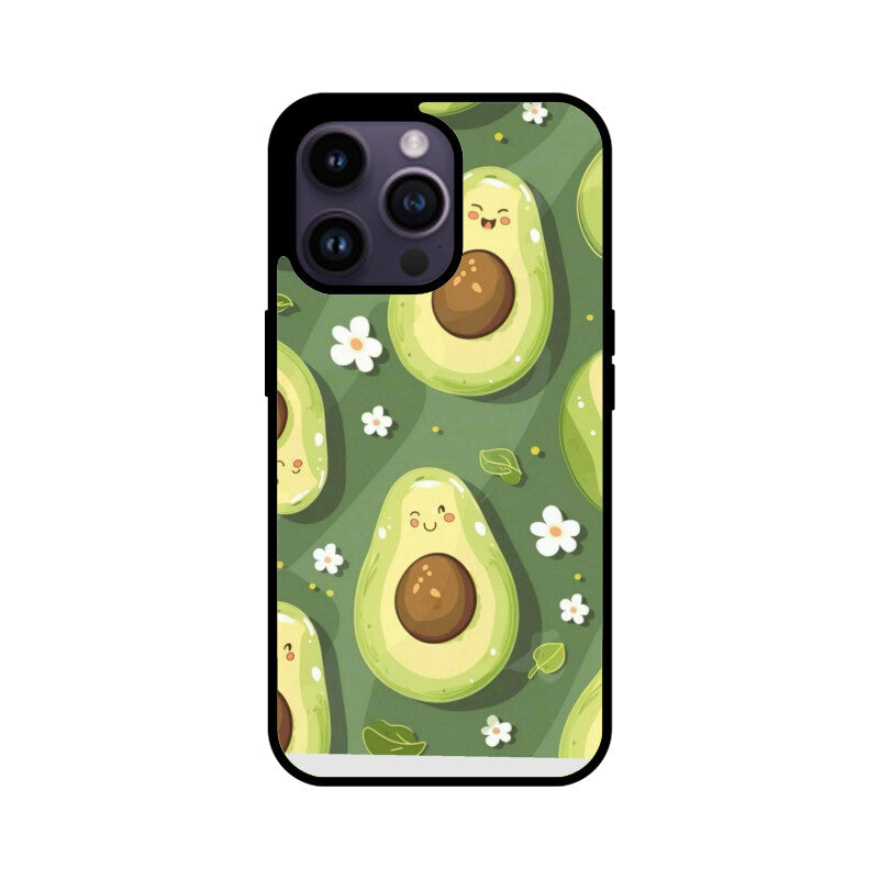 Kawaii Avocado Pattern Glass Case
