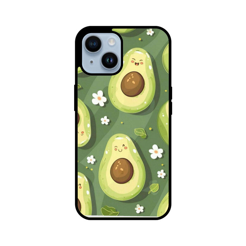 Kawaii Avocado Pattern Glass Case