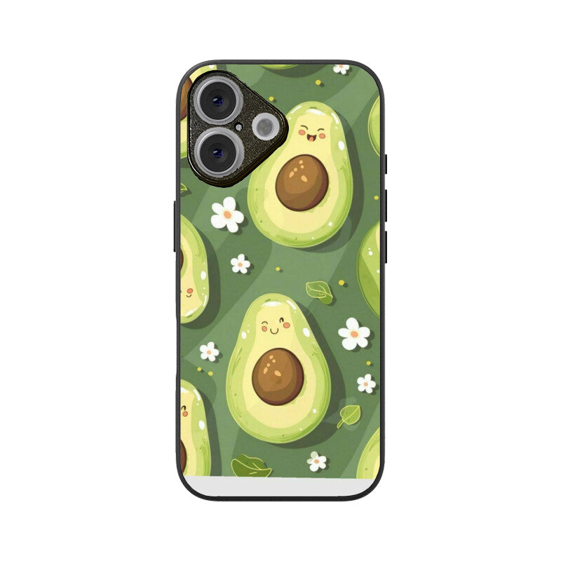 Kawaii Avocado Pattern Glass Case