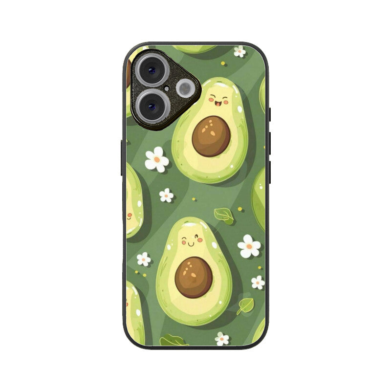 Kawaii Avocado Pattern Glass Case