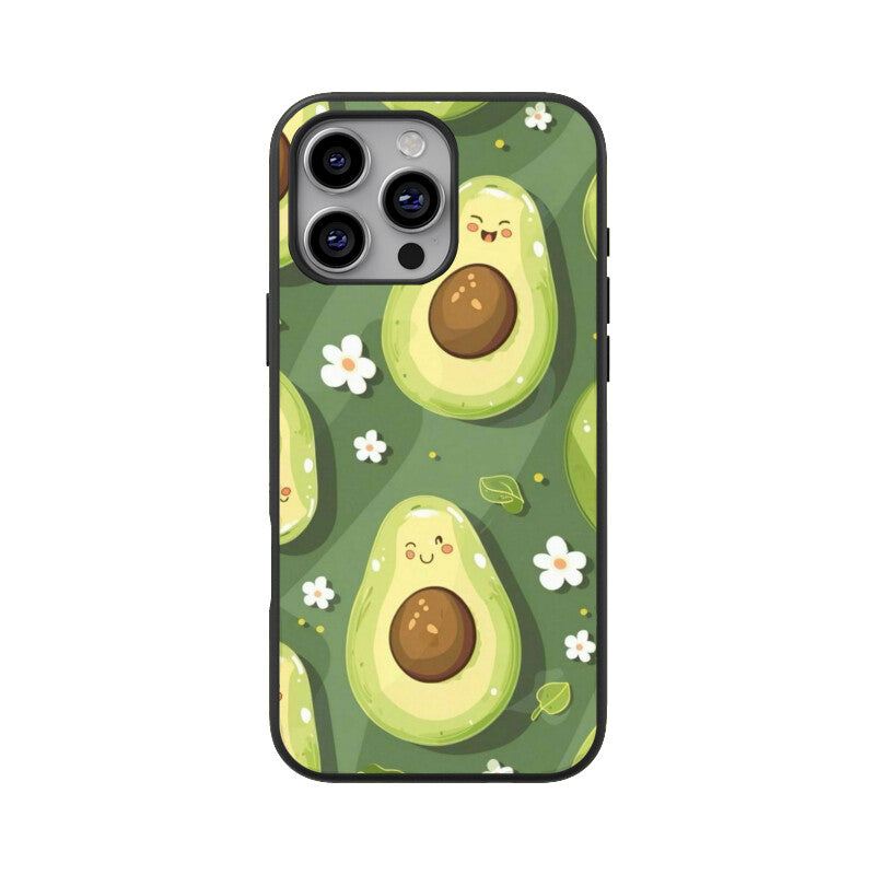 Kawaii Avocado Pattern Glass Case