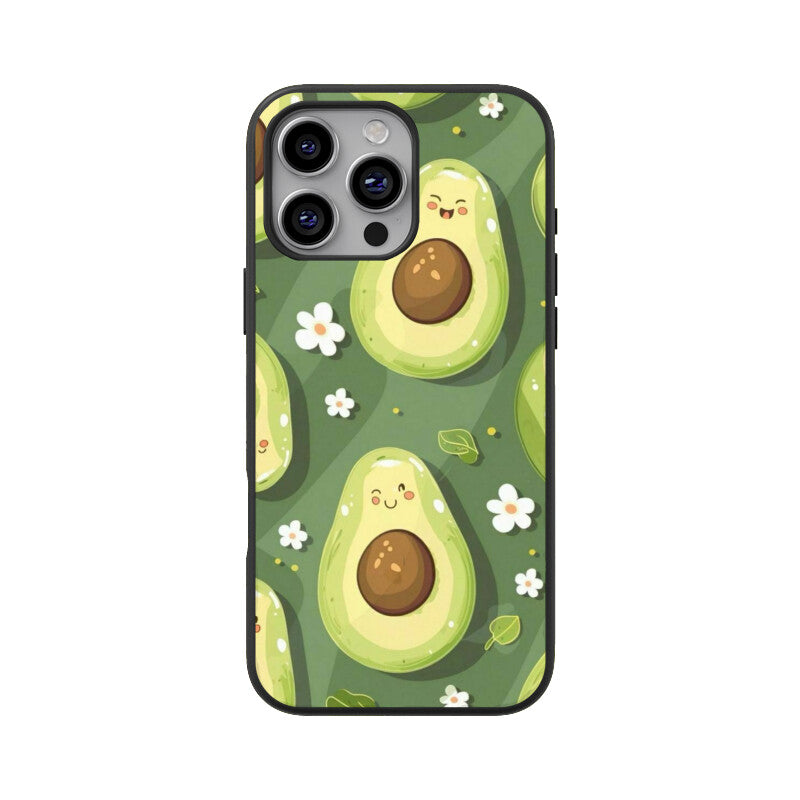 Kawaii Avocado Pattern Glass Case