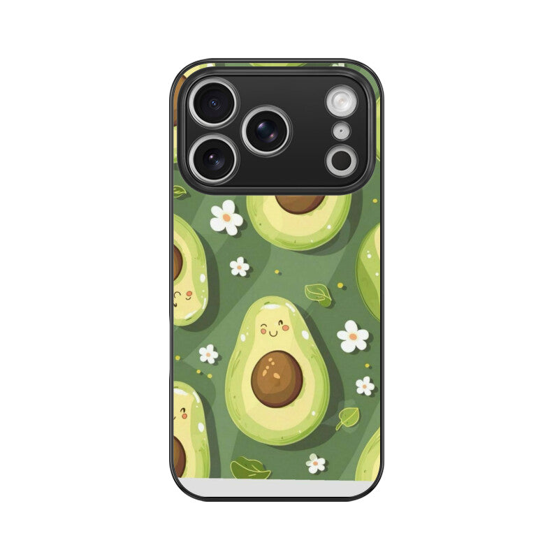 Kawaii Avocado Pattern Glass Case