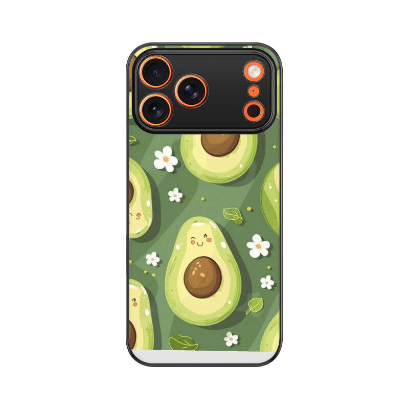 Kawaii Avocado Pattern Glass Case