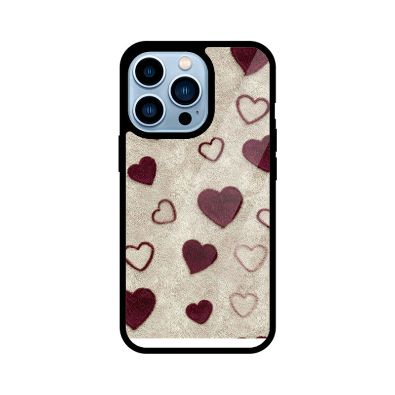 Soft Velvet Heart Glass Case