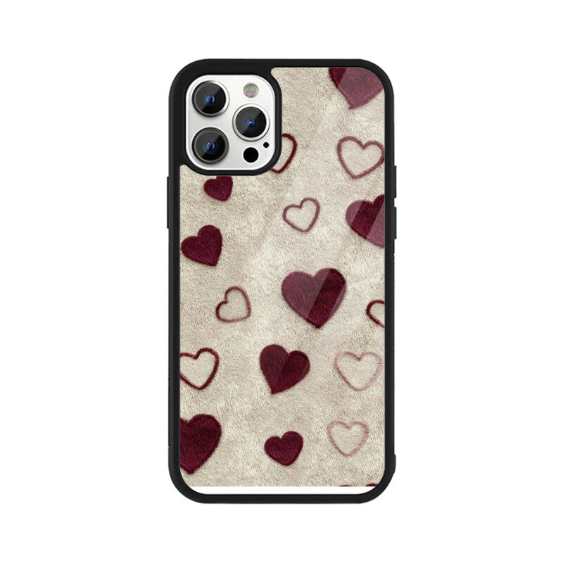 Soft Velvet Heart Glass Case