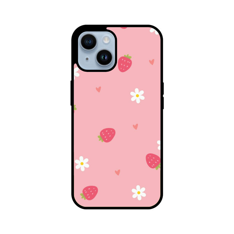 Strawberry Daisy Cute Aesthetic Glass Case