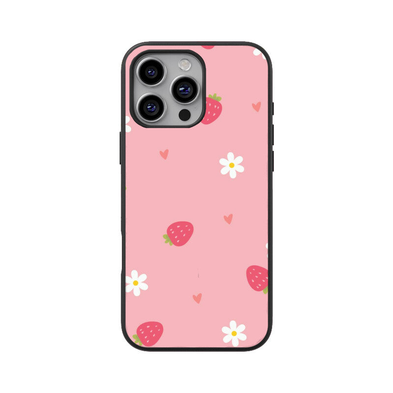 Strawberry Daisy Cute Aesthetic Glass Case