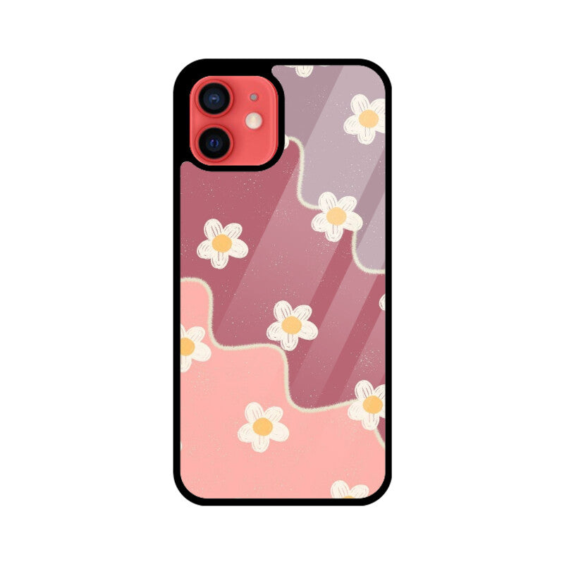 Pastel Daisy Flow Abstract Glass Case