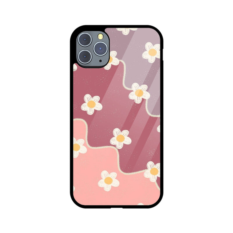 Pastel Daisy Flow Abstract Glass Case