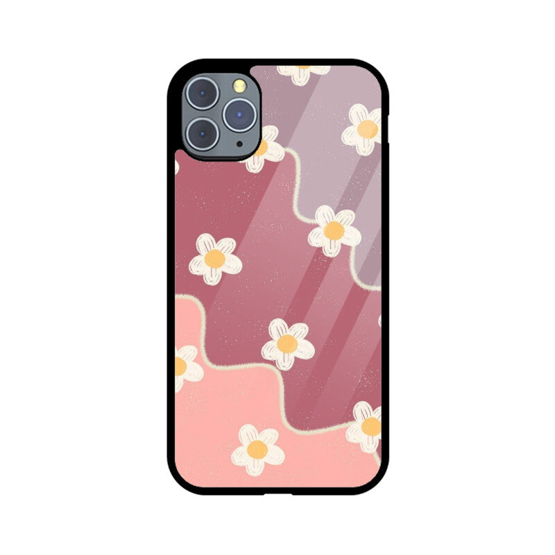 Pastel Daisy Flow Abstract Glass Case