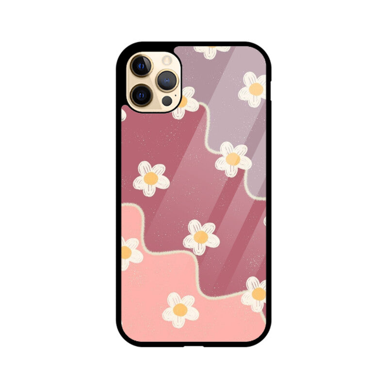 Pastel Daisy Flow Abstract Glass Case