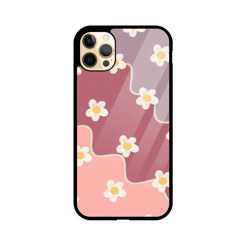 Pastel Daisy Flow Abstract Glass Case