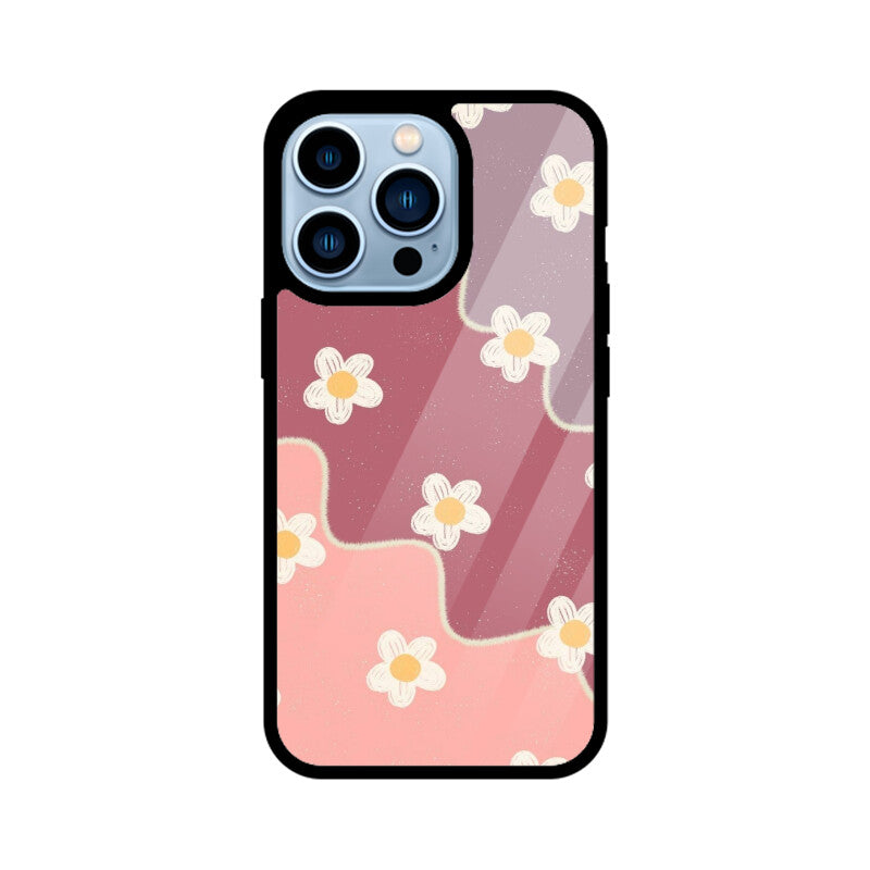 Pastel Daisy Flow Abstract Glass Case