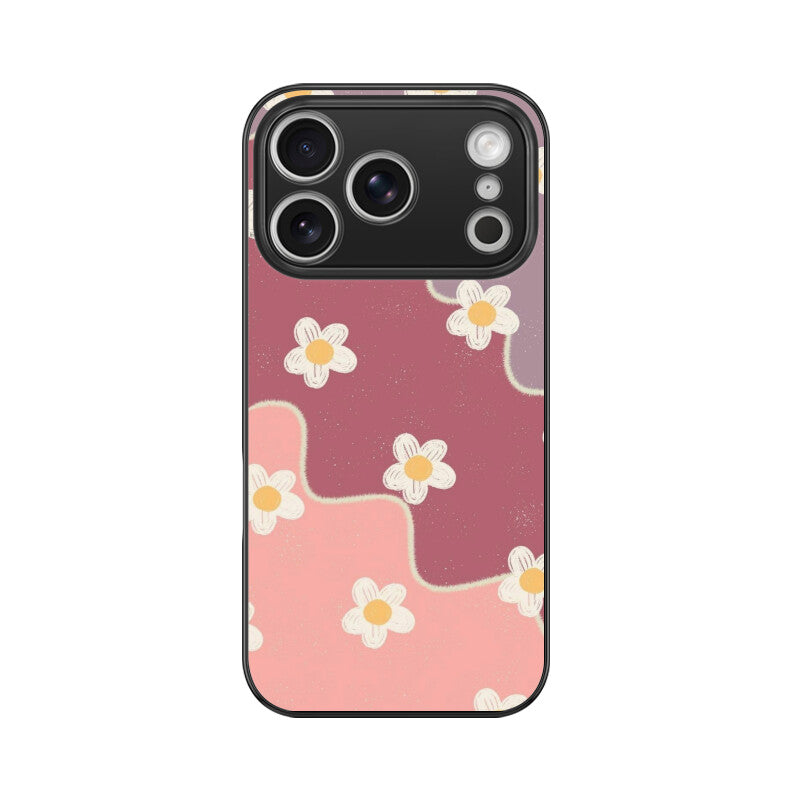 Pastel Daisy Flow Abstract Glass Case