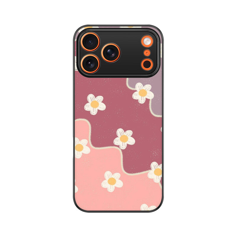 Pastel Daisy Flow Abstract Glass Case