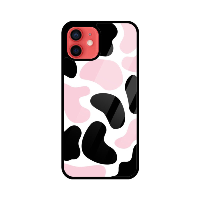 Pink Cow Print Aesthetic Glass Case