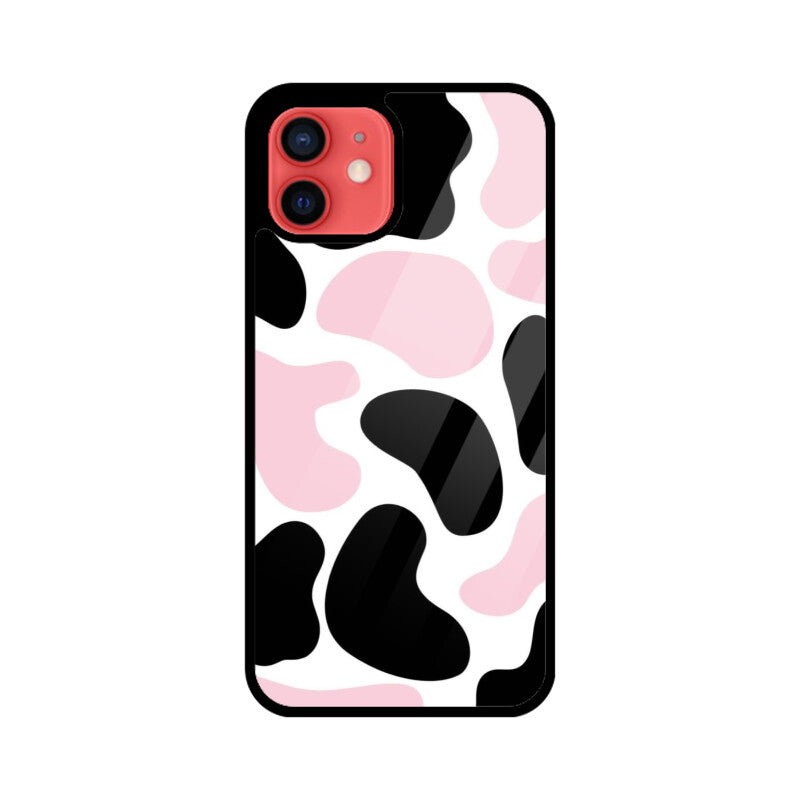 Pink Cow Print Aesthetic Glass Case