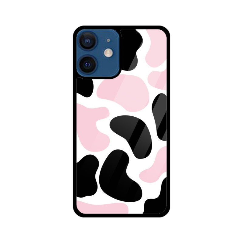 Pink Cow Print Aesthetic Glass Case