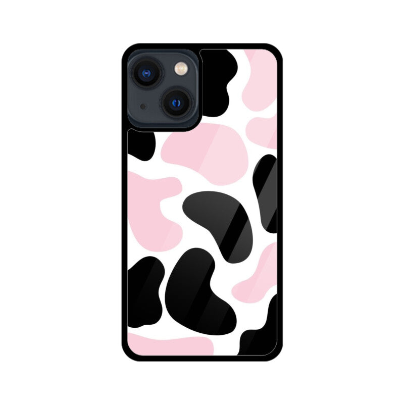 Pink Cow Print Aesthetic Glass Case