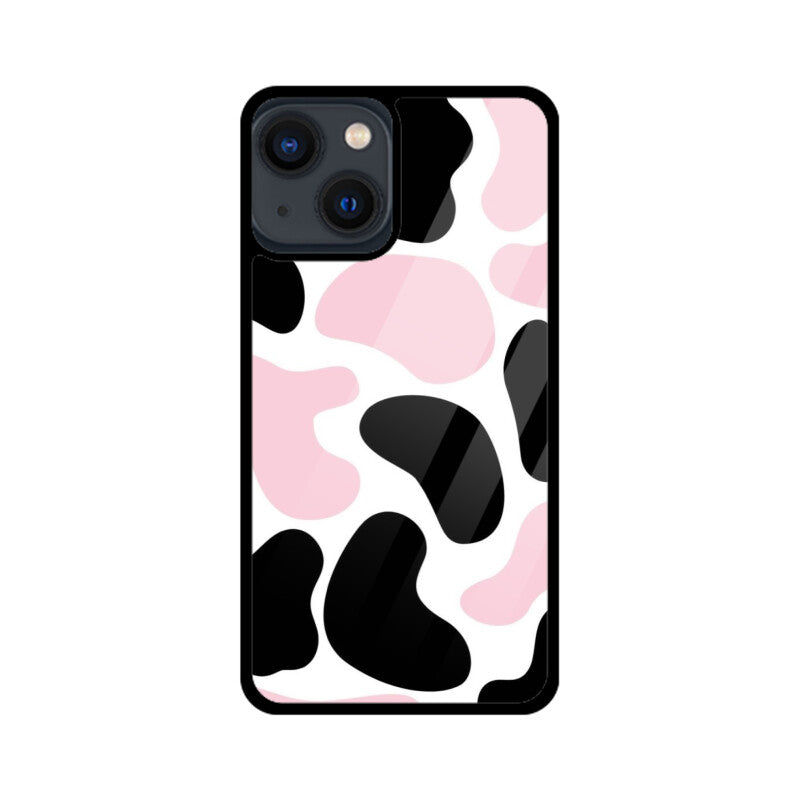 Pink Cow Print Aesthetic Glass Case