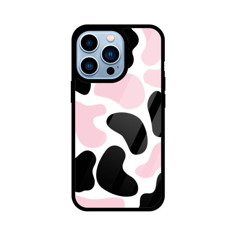 Pink Cow Print Aesthetic Glass Case