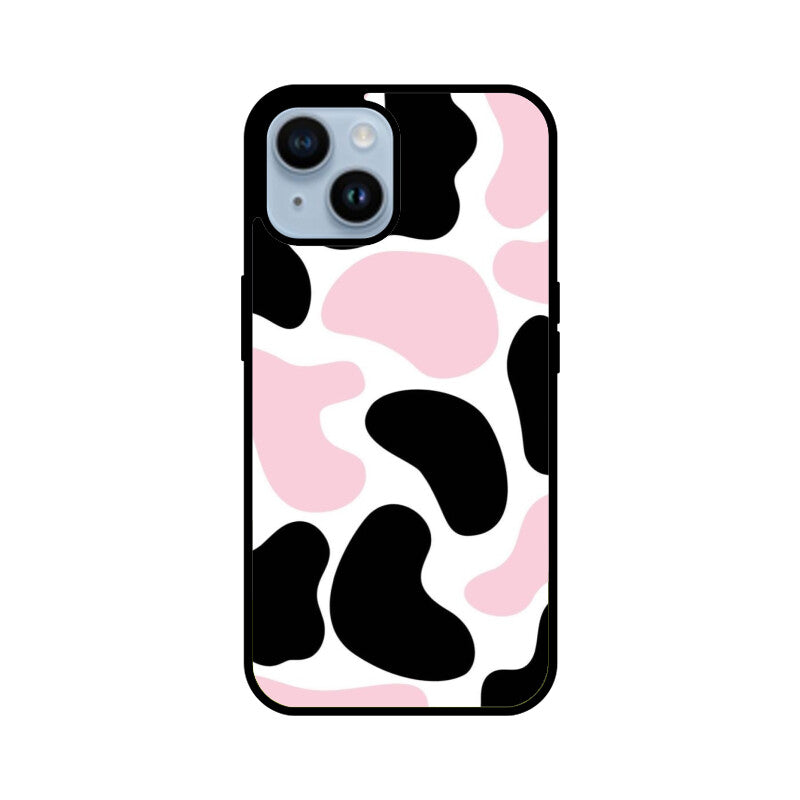 Pink Cow Print Aesthetic Glass Case