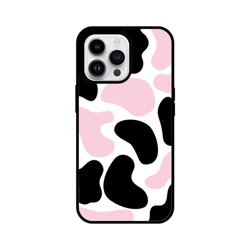 Pink Cow Print Aesthetic Glass Case