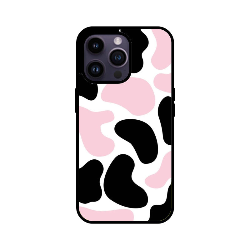 Pink Cow Print Aesthetic Glass Case