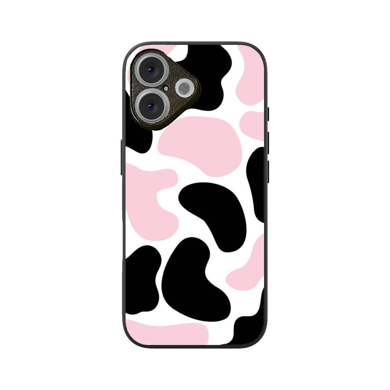 Pink Cow Print Aesthetic Glass Case