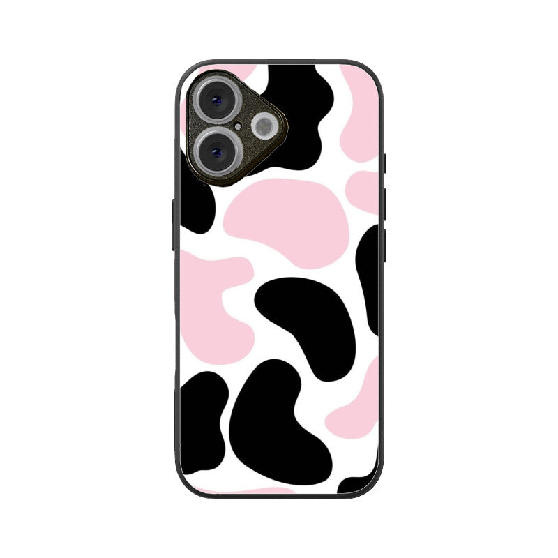 Pink Cow Print Aesthetic Glass Case