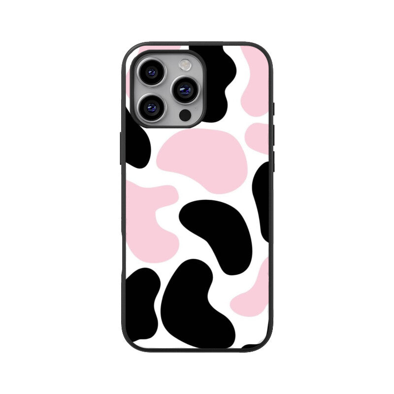 Pink Cow Print Aesthetic Glass Case