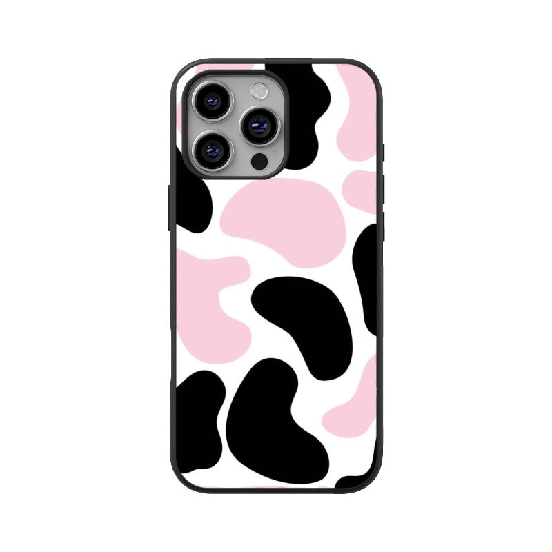 Pink Cow Print Aesthetic Glass Case