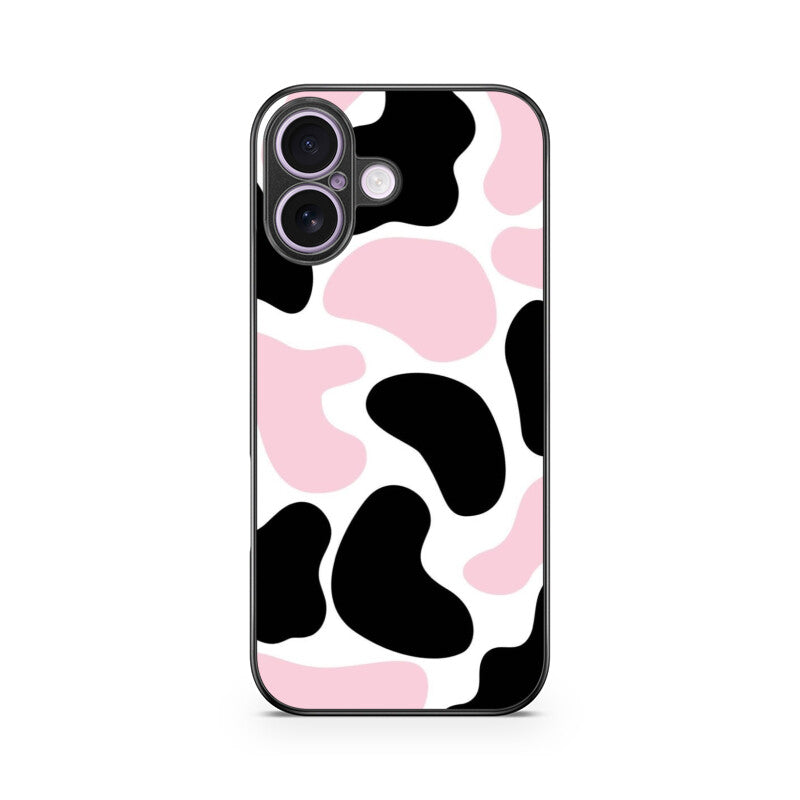 Pink Cow Print Aesthetic Glass Case