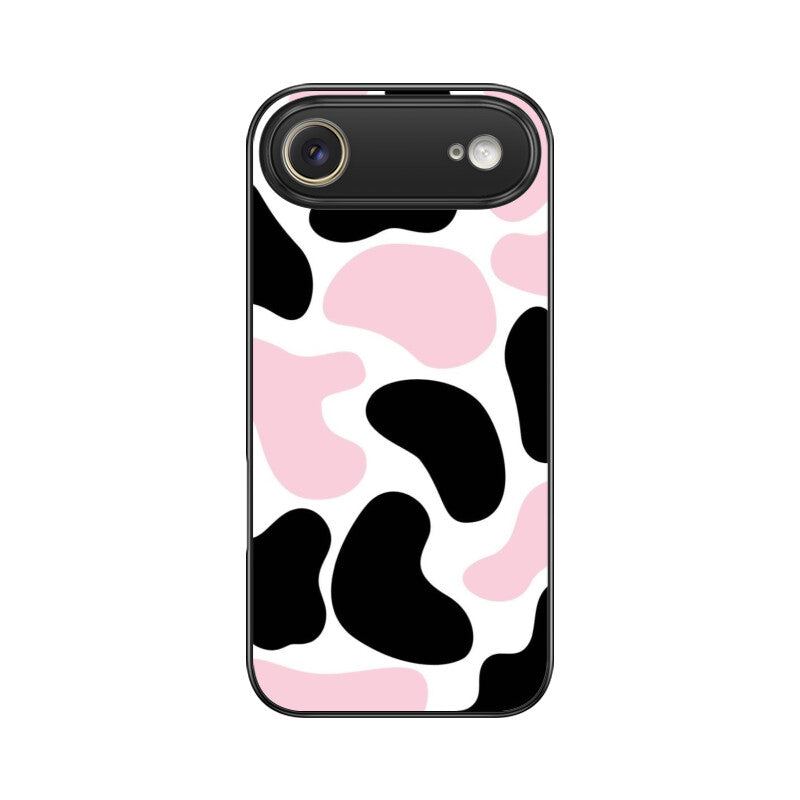 Pink Cow Print Aesthetic Glass Case
