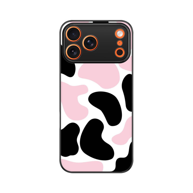 Pink Cow Print Aesthetic Glass Case