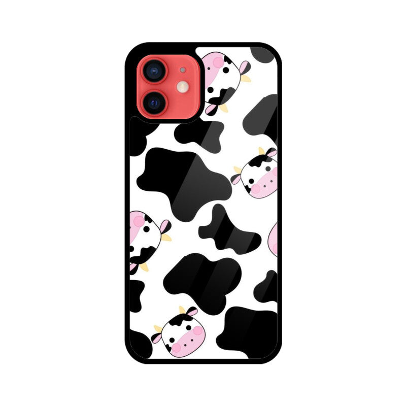 Cute Cow Cartoon Glass Case