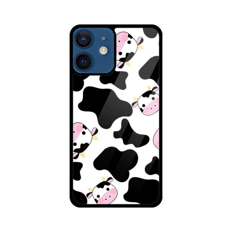Cute Cow Cartoon Glass Case
