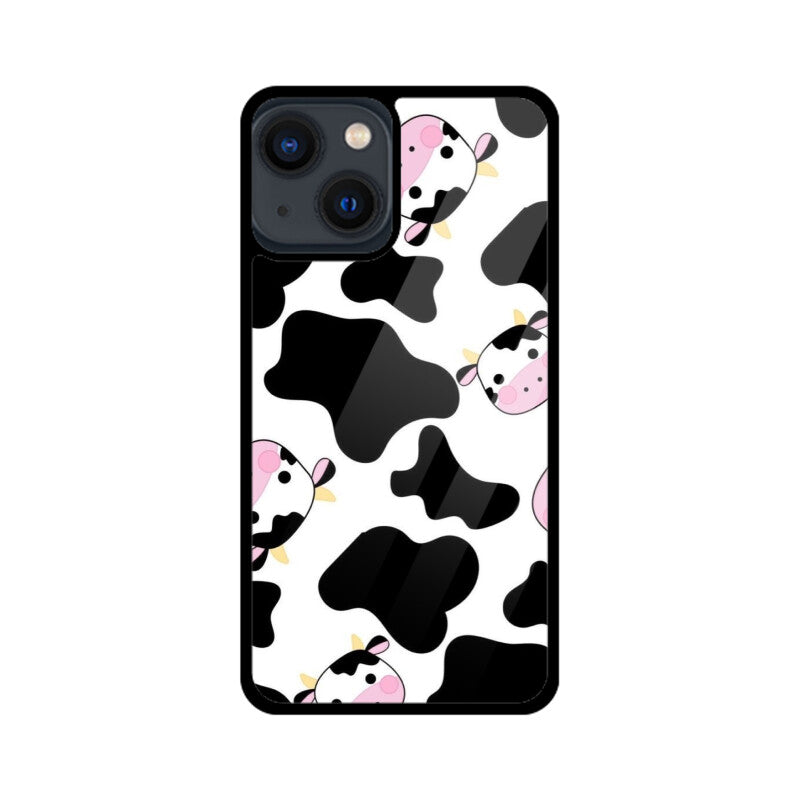 Cute Cow Cartoon Glass Case