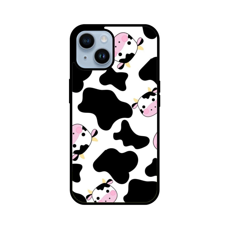 Cute Cow Cartoon Glass Case