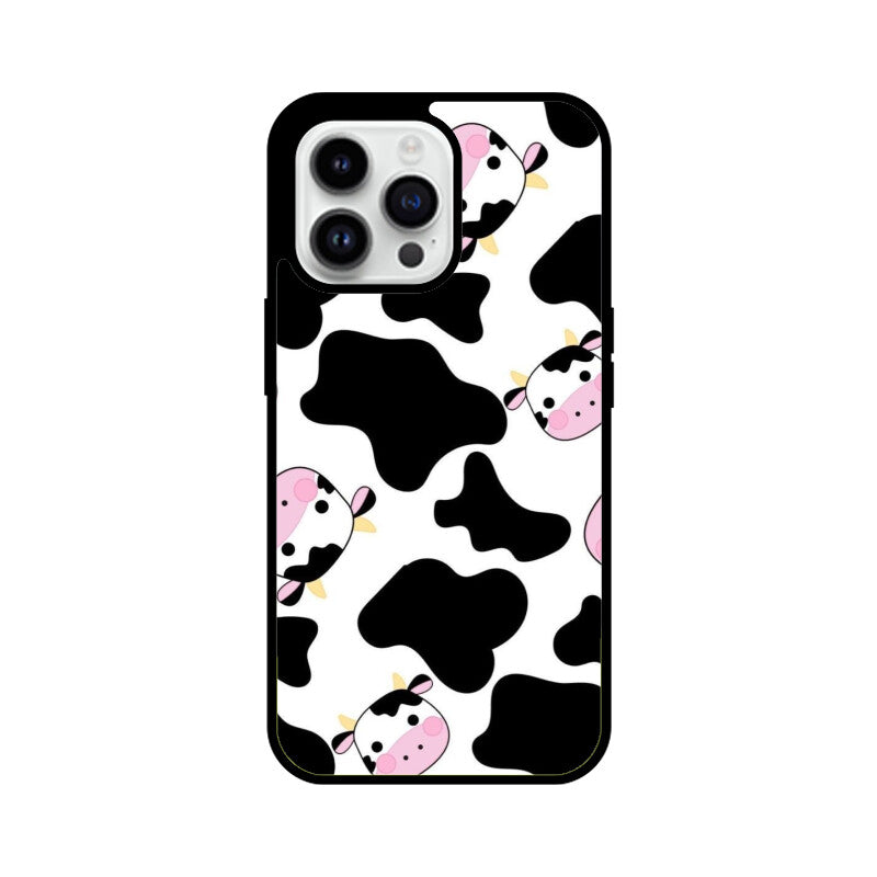 Cute Cow Cartoon Glass Case