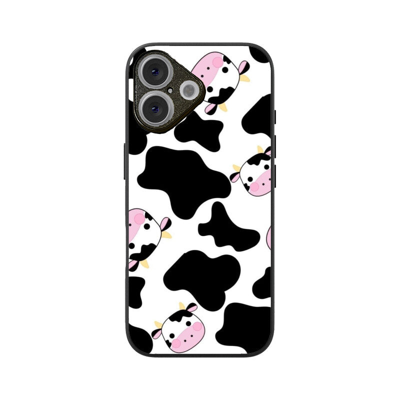 Cute Cow Cartoon Glass Case