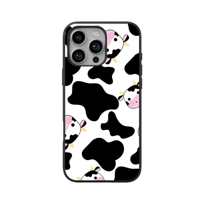 Cute Cow Cartoon Glass Case