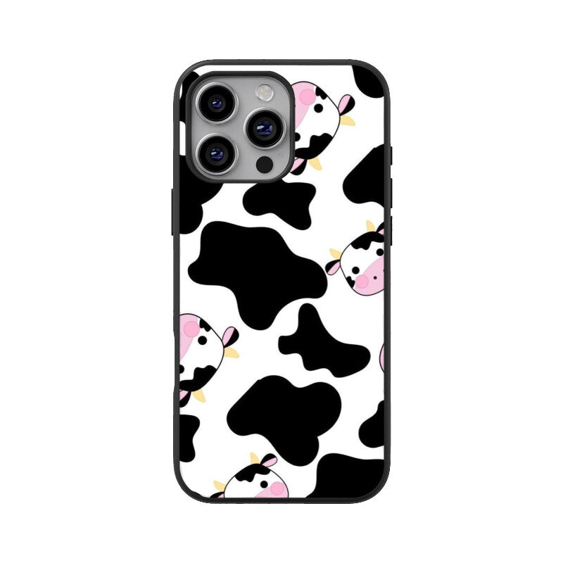 Cute Cow Cartoon Glass Case