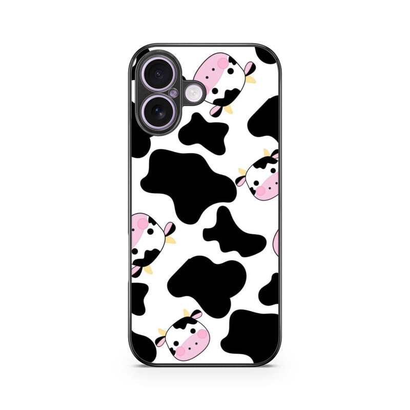 Cute Cow Cartoon Glass Case