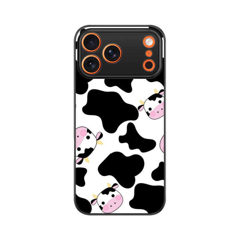 Cute Cow Cartoon Glass Case
