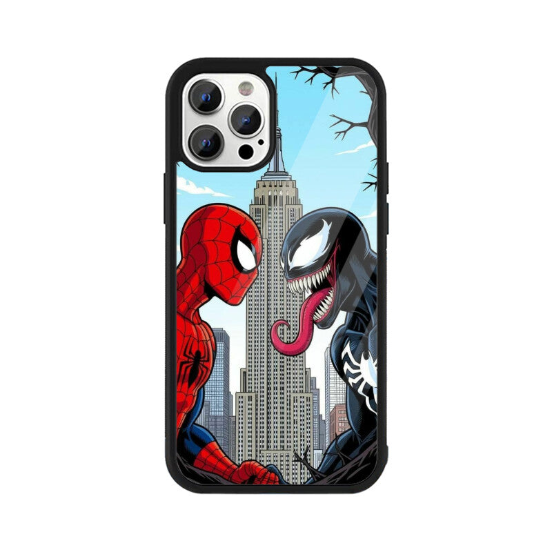 Web Hero vs Venom Clash Glass Case for Apple iPhone