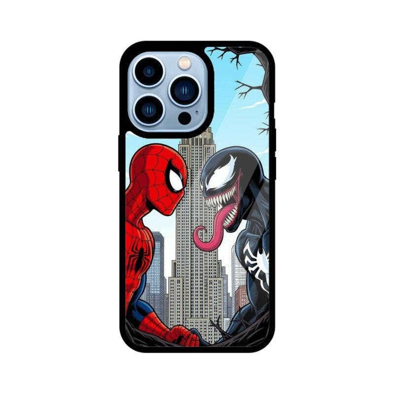 Web Hero vs Venom Clash Glass Case for Apple iPhone