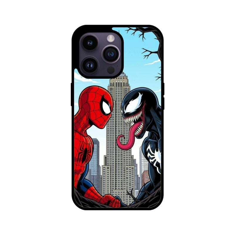 Web Hero vs Venom Clash Glass Case for Apple iPhone